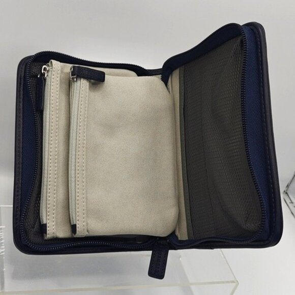 Levenger Navy Blue Leather Tech Organizer Case - Picture 4 of 7